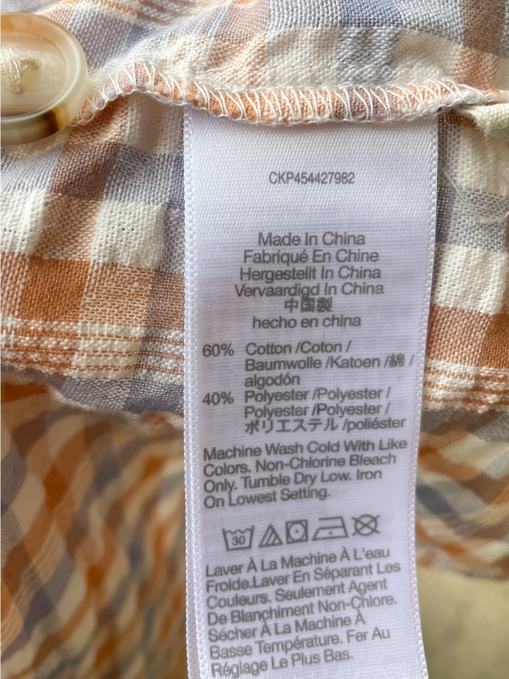 Madewell XL Plaid Ruffle Strap Button Front Tank Top Cottagecore - Picture 5 of 6